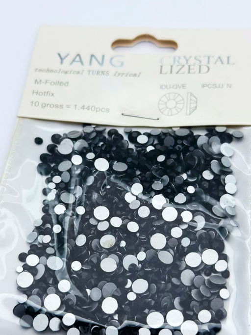 Nail Art Стразы для декора ногтей, микс (6#,8#,10#,12#,16#,20#), черный, 1440 шт./уп.  фото 2