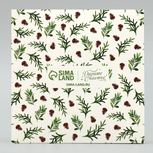 Цена за 5 шт. Коробка для макарун «Волшебного Нового года!», тиснение на крышке, 12×12×3.5 см