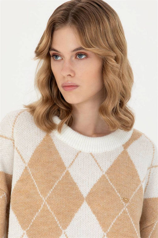 Женский кремовый свитер с круглым вырезом Неожиданная скидка в корзине - U.s. polo assn фото 2