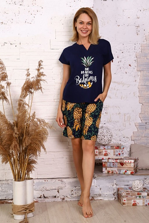 Костюм с удлиненными шортами, принт (720-1) - Плиона фото 2