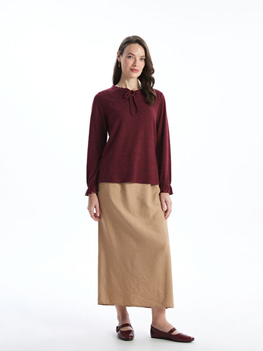 Ba?lamal? Yaka Nak??l? Kad?n Bluz