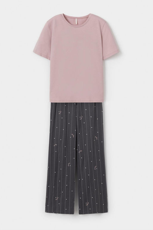 Е 20181/розовый лед,полоски и сердечки пижама жен - Very neat фото 2