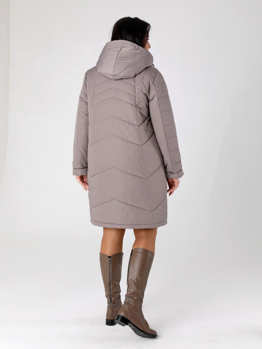 23422 Пальто серо-коричневый - Dizzyway фото 3