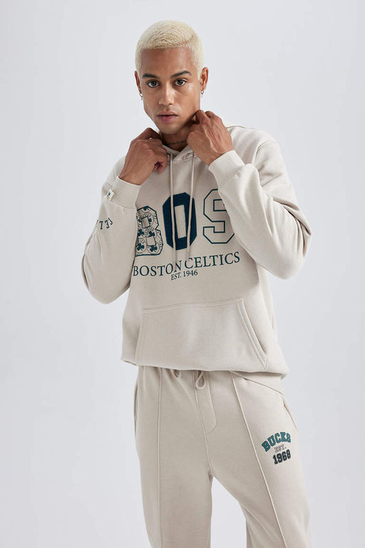 DeFactoFit NBA Boston Celtics толстая толстовка стандартного кроя с капюшоном  фото 3