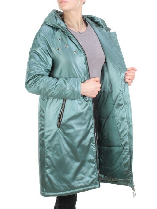 F03 GREEN Куртка демисезонная женская (100 гр. синтепон) - Фабричный китай фото 8