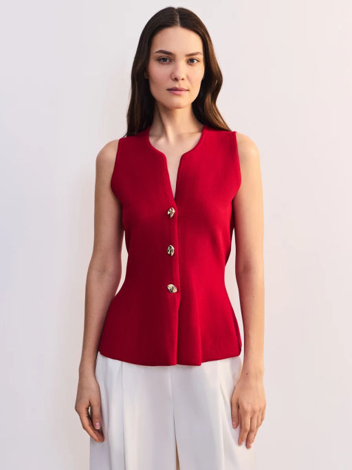 Приталенный жилет с баской ZR2605023308-70 / Zarina