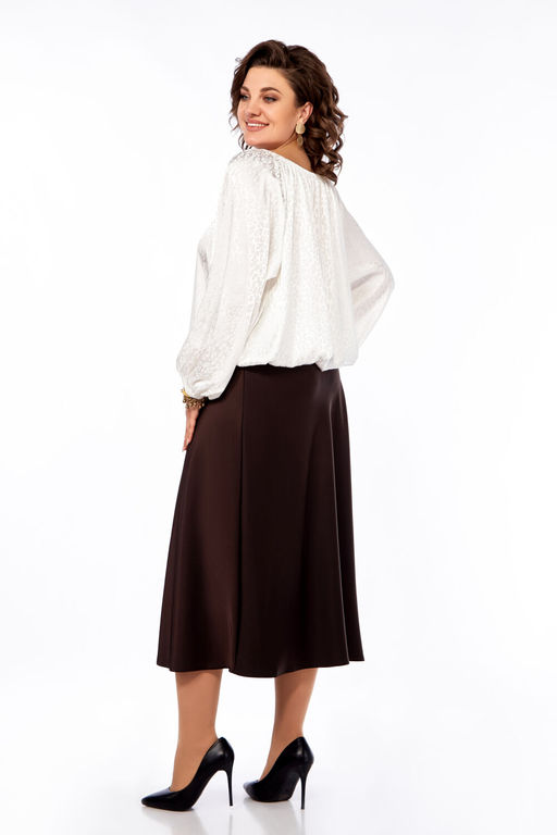 Костюм Olga Style С882 белый/шоколад