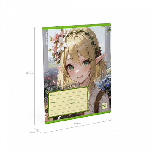 Цена за 10 шт. Тетрадь школьная ученическая ErichKrause Эльфы Аниме, 24 листа, линейка (в плёнке по 10 шт.)_MIX-PACK  фото 10