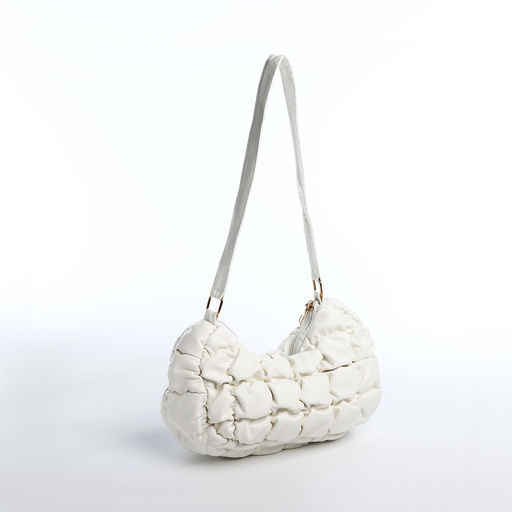 Сумка-багет на молнии, цвет белый - Simaland фото 4