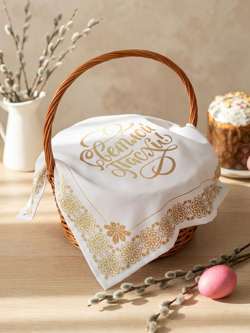 Салфетка пасхальная на стол «Светлой Пасхи» 65×65 см