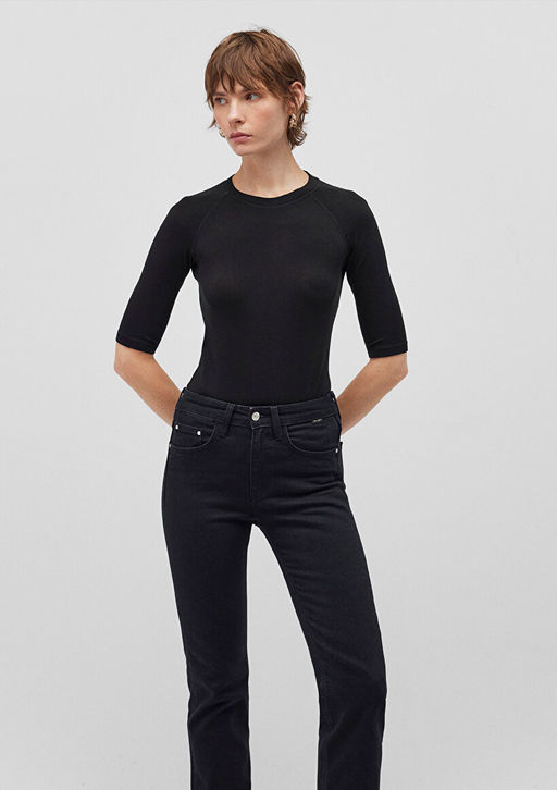 Siyah Tisort - Mavi фото 3