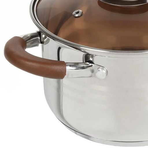 Кастрюля нержавеющая сталь 3л крышка стекло Веллингтон GS-01415-18CA серебр /DANIKS/  фото 11