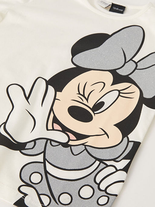 Bisiklet Yaka Minnie Mouse Bask?l? Uzun Kollu K?z ?ocuk Ti??rt - Waikiki фото 3