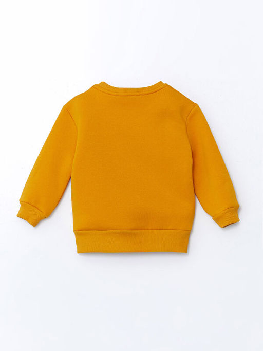 Bisiklet Yaka Bask?l? Erkek ?ocuk Sweatshirt