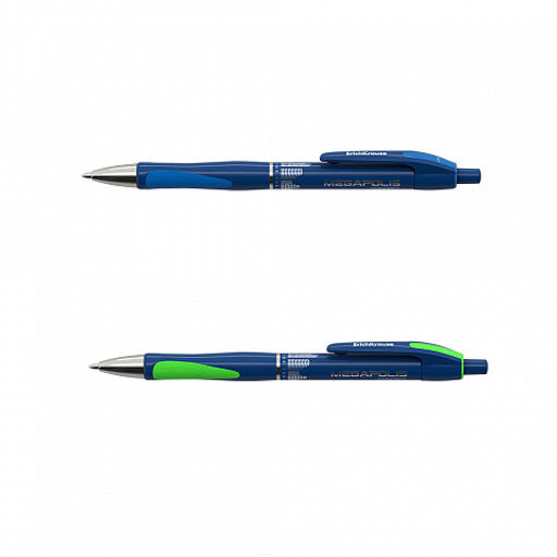 Цена за 12 шт. Ручка шариковая автоматическая ErichKrause MEGAPOLIS® Matic&Grip 0.7, Super Glide Tech, цвет чернил черный (в коробке по 12 шт.)  фото 2