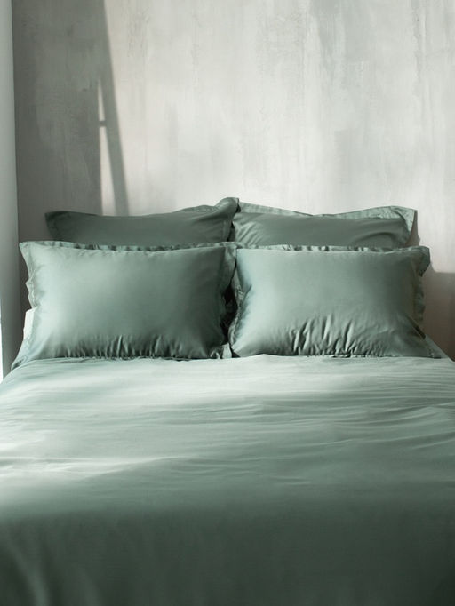 Простыня на резинке SL Home Tencel 160*200+30 см , цв. оливковый