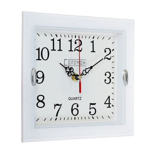 Часы настенные «Лаура», 22.5×19.5 см, плавный ход, белые