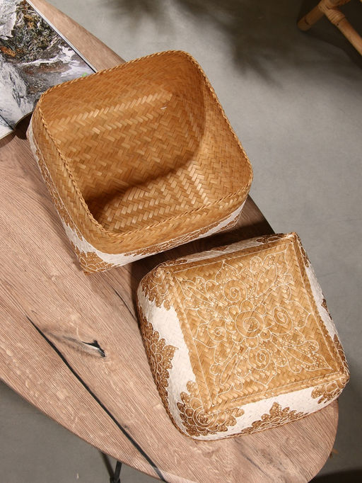 Корзинка плетёная «Манадо», 30×30×19 см, бамбук, светлая