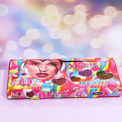 Цена за 24 шт. Блеск для губ «Сердечко», микс цветов и ароматов