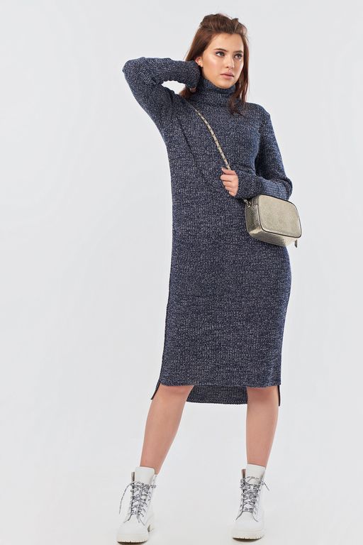 Платье теплое миди с высоким горлом - Fly фото 8