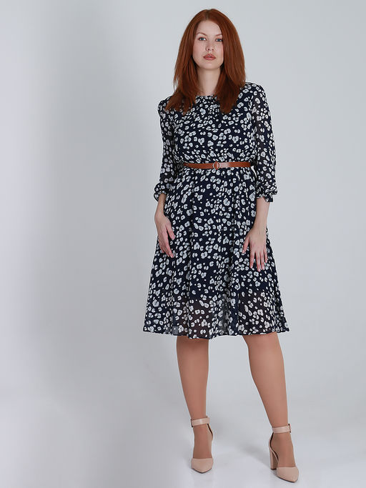 Платье шифоновое сине-серое - Almond фото 2