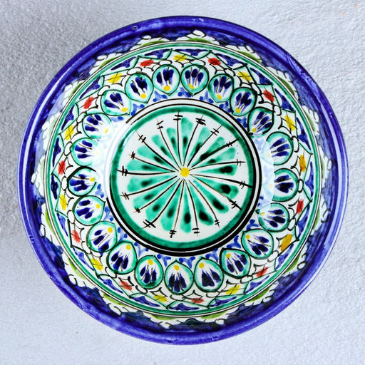 Коса Риштанская Керамика Узоры 14,5 см, малая, синяя - Шафран фото 6