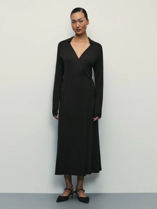 Платье миди на запах из вискозы / Zarina  фото 4