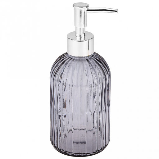 Дозатор для жидкого мыла пластмассовый "Водопад" 450мл, д7,5см h19см, корпус стекло, цвета микс (Китай)