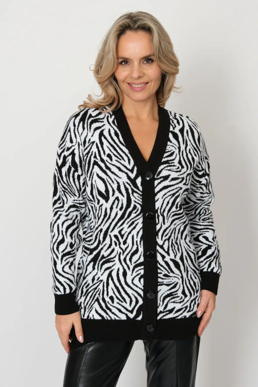 Жакет В 1881/черно-белый