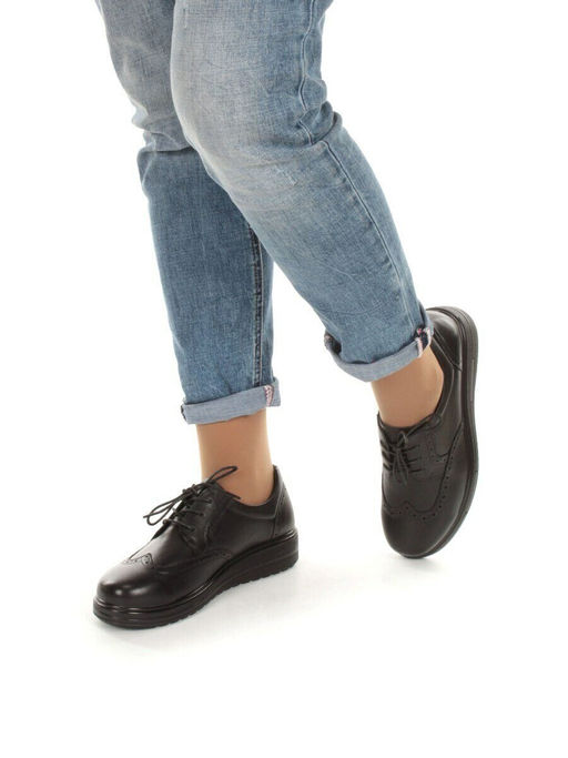 03-5063 BLACK Полуботинки женские (натуральная кожа)