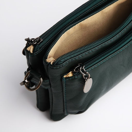 Сумка кросс-боди на молнии, цвет зелёный - Simaland фото 6
