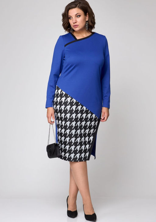 Платье EVA GRANT 9000-Р василек с принтом лапка