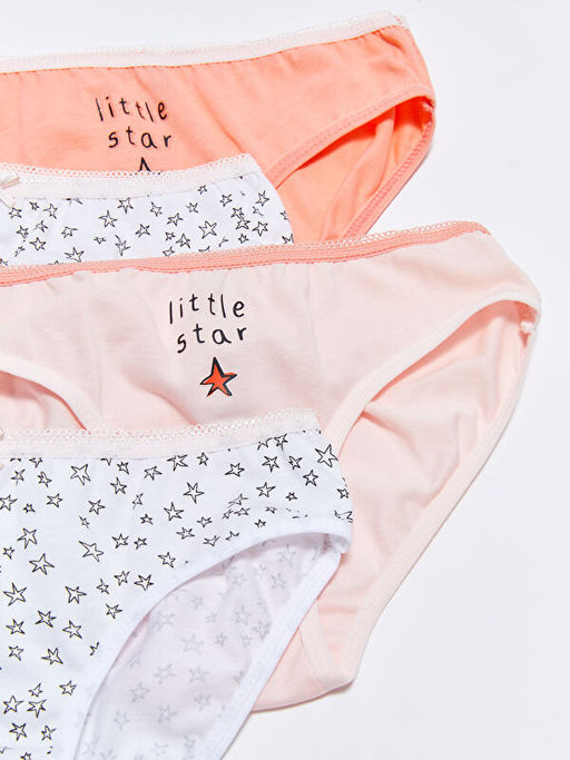 Bask?l? Pamuklu K?z ?ocuk K?lot 4l? - Waikiki фото 2