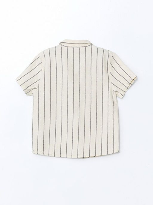 Resort Yaka ?izgili Erkek ?ocuk G?mlek ve Pantolon 2li