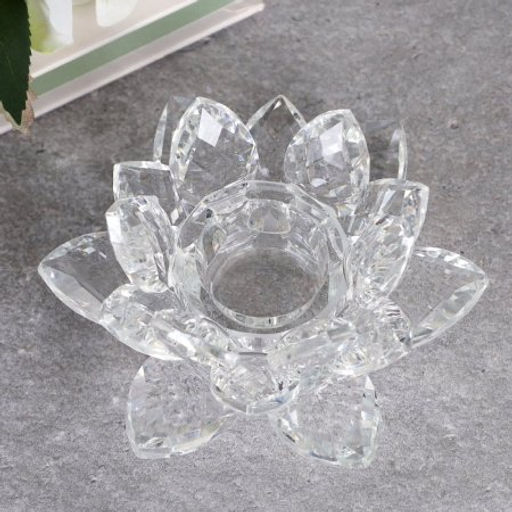 Подсвечник Лотос 9,5 см / GT792 /уп 60/прозрачный - Галеонтрейд фото 2