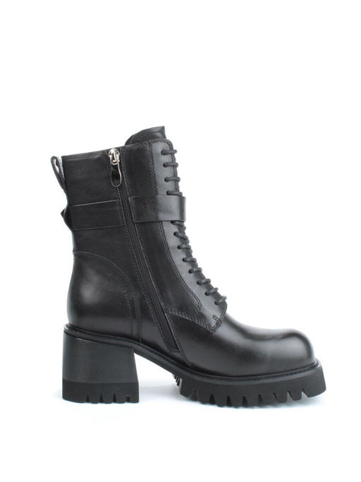 01- GZ6115-G71 BLACK Ботинки демисезонные женские (натуральная кожа)