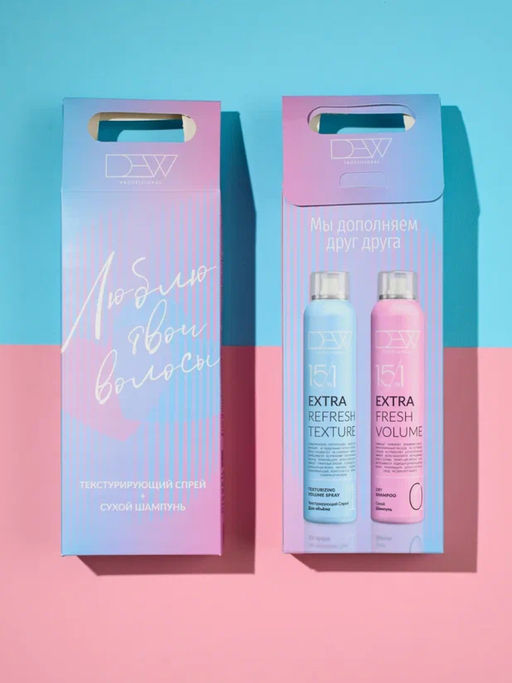 DEW Professional Набор для волос: Текстурирующий спрей + Сухой шампунь, 200 мл x 2