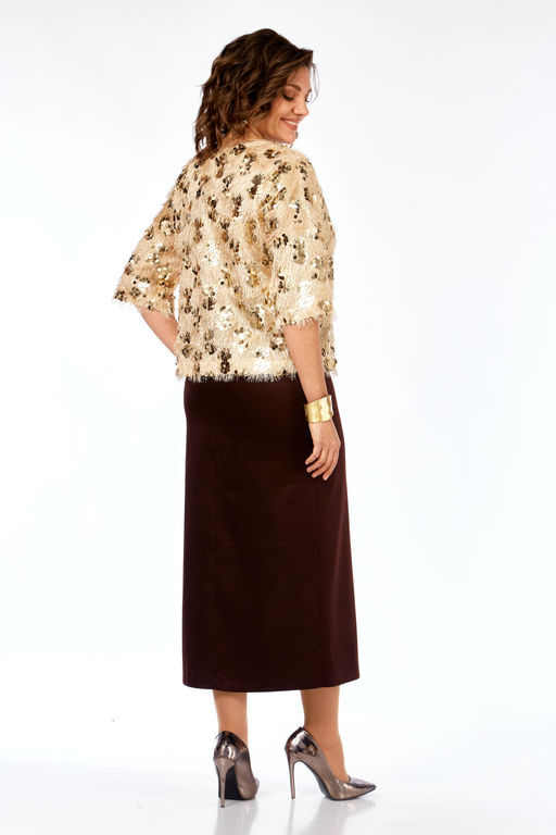 Костюм Olga Style Л433 золото-коричневый - Romanovich style фото 6