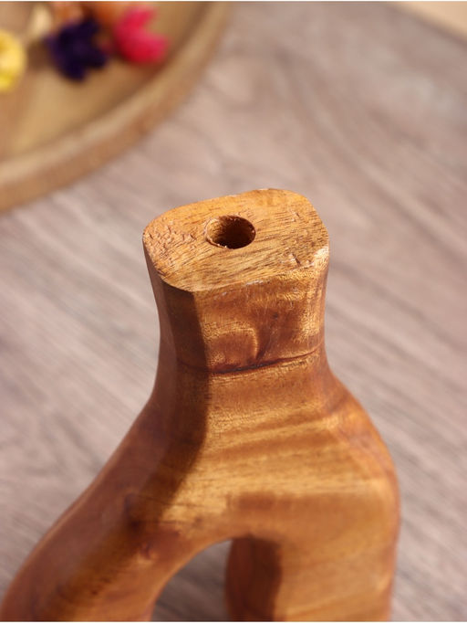 Ваза для сухоцветов «Корень», 12×3×18 см, дерево джати, коричневая