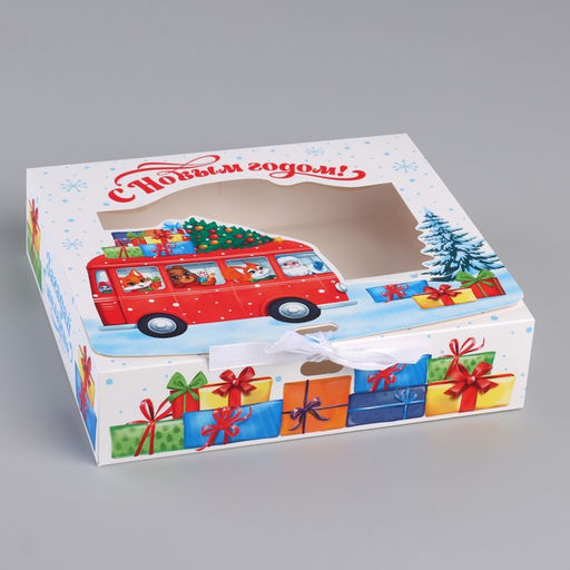 Коробка подарочная новогодняя складная С Новым годом 20?18?5 см