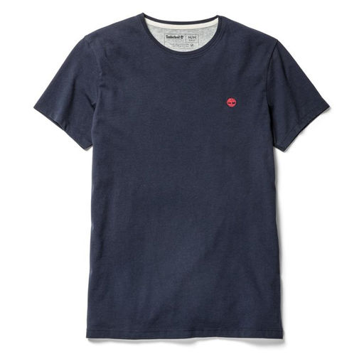 Футболка Timberland T-Shirt Dunstan River Jersey Crew Neck Slim темно-синяя  фото 2