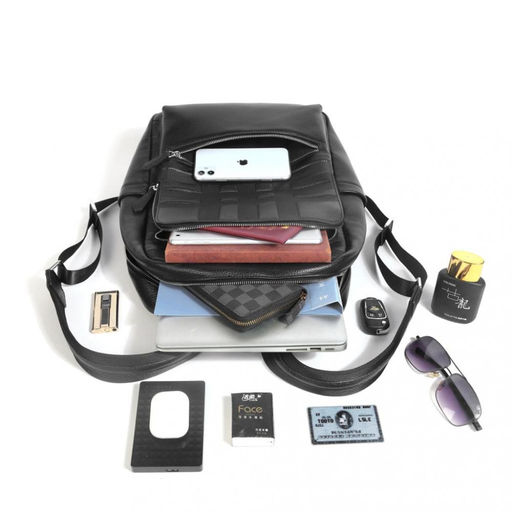 Рюкзак мужской, кожа, MIRONPAN 30283 Черный  фото 4