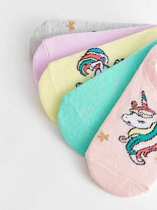 Desenli K?z ?ocuk Patik ?orap 5li - Waikiki фото 3