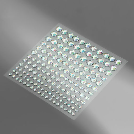 Цена за 3 шт. Стразы самоклеящиеся, с голографией, d = 3/4/5/6 мм, 165 шт на листе на листе
