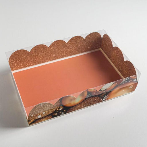 Цена за 5 шт. Коробка подарочная с пластиковой крышкой «С Новым годом!», 20×30×8 см