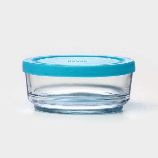 Цена за 2 шт. Контейнер для хранения продуктов ABAN min, 210 мл, стекло, голубой