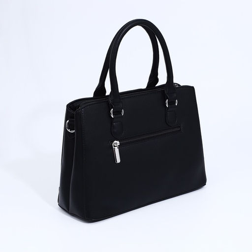 Сумка тоут на молнии, наружный карман, длинный ремень, цвет чёрный - Simaland фото 2