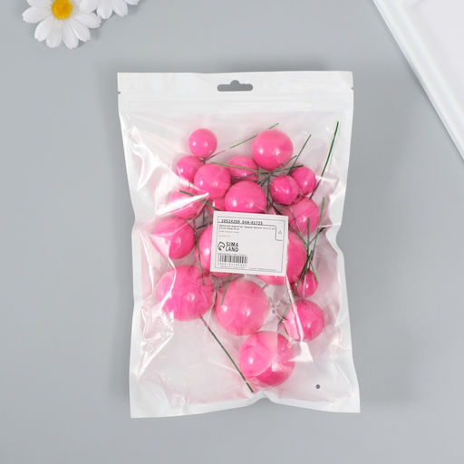 Декор для творчества «Шарики фуксия», d=2; 3; 3.5 и 4 см, набор 20 шт.