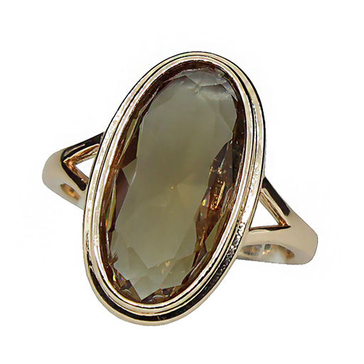 Комплект "Султан-65", султанит, покрытие под золото, размеры кольца: 18