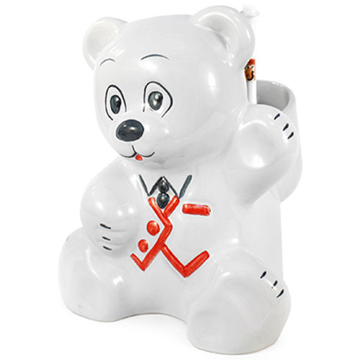 Подставка для унитазного ерша керамическая "Мишка белый" h25см (Россия)